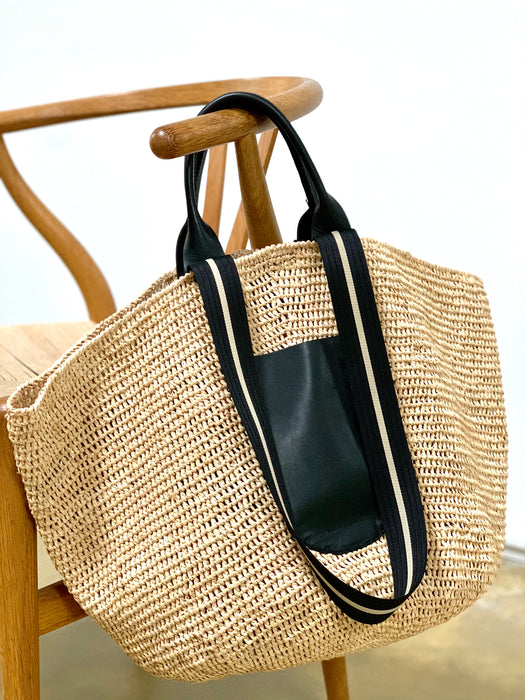 Madagascar bag (Black leather handles)
