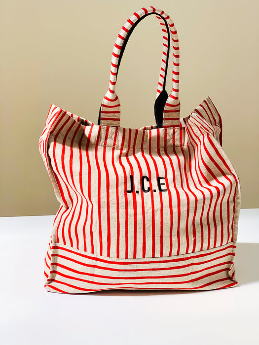 Maxi tartan bag (Red stripes)